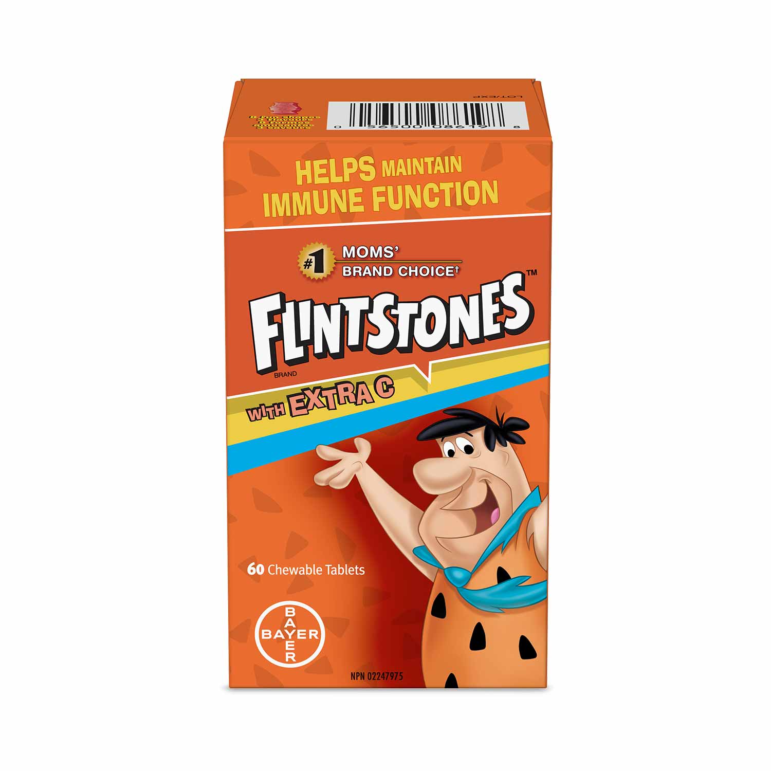 orange box of Flintstones Extra C chewables for kids